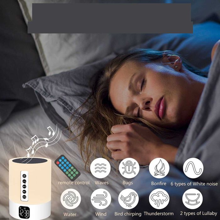 Głośnik Bluetooth Bitswolee z lampką nocną, generatorem białego szumu do spania dla dzieci