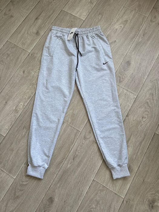 Спортивні штани nike трикотаж двохнитка на резинці xl xxl сірі меланж однотонні найк