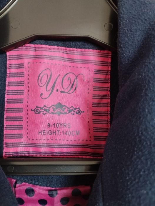 Young Dimension YD 140 krótki płaszczyk jesienny granatowy dwurzędowy