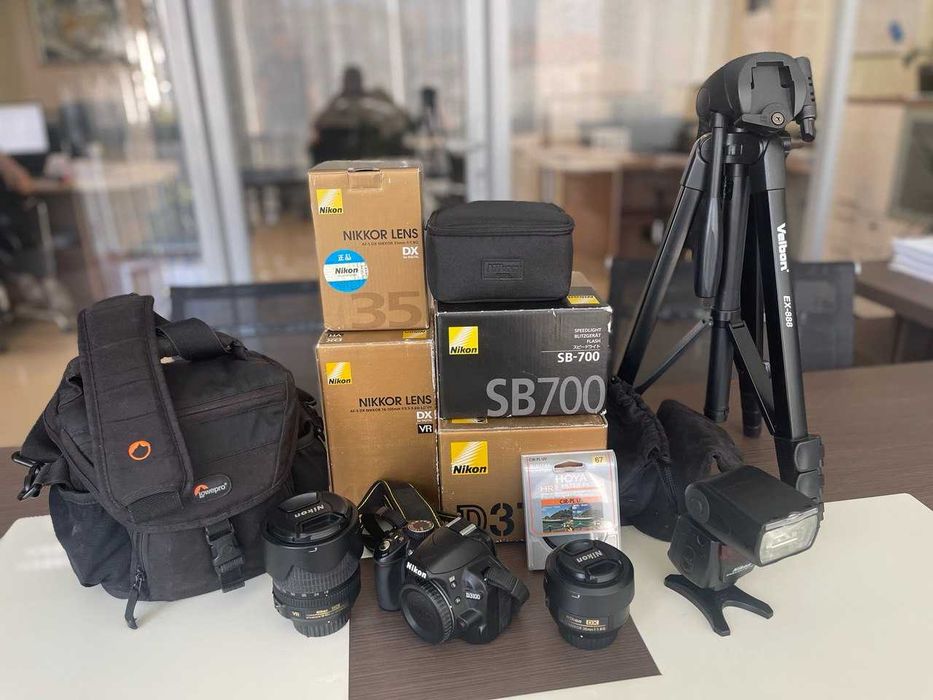 Nikon D3100, DX 18-105mm, DX 35mm, SB-700(new), штатив+фильтр+сумка