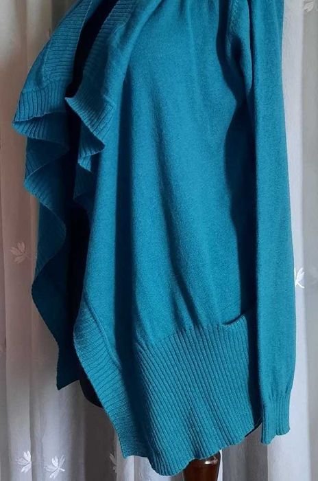 Tatuum 55% Wełna j.Nowy morski kardigan wełniany narzutka sweter M