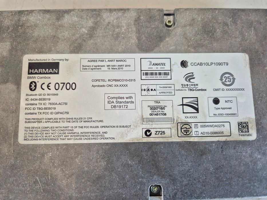 Moduł bluetooth combox BMW E87 E90 E84 E70 E71 Z4