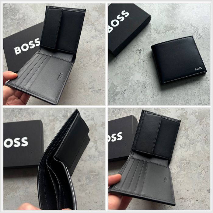 Чоловічий шкіряний гаманець портмоне Boss шкіра кошелек кожа