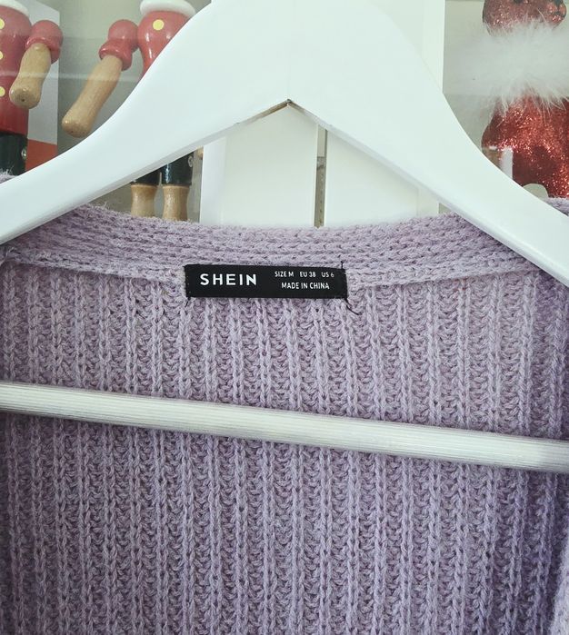 Shein lekki liliowy kardigan wiosenny 38