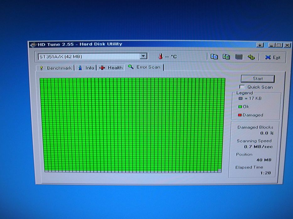 retro PC 1993 42MB Dysk twardy SEAGATE ST35IA/X ATA/IDE 3.5"