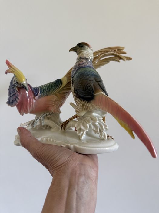 Porcelanowa figurka bażantów Karl Ens