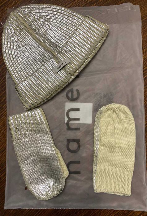 Шапочка и варежки новое NAME IT для девочки