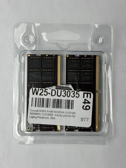 Оперативна пам'ять Crucial DDR5 SO-DIMM Kit 64GB (2x32GB) 5600MHz