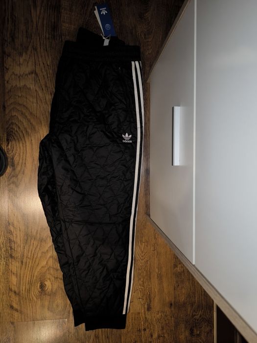 Ocieplane, pikowane spodnie treningowe Adidas