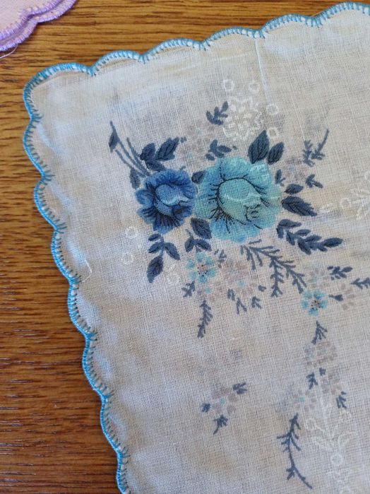 Śliczne nowe bawełniane chusteczki PRL 6 sztuk