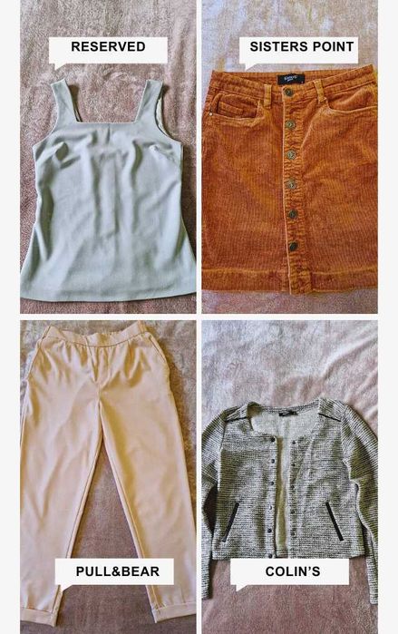 Zestaw ubrań w rozmiarze S: Reserved, Pull&Bear, itd.