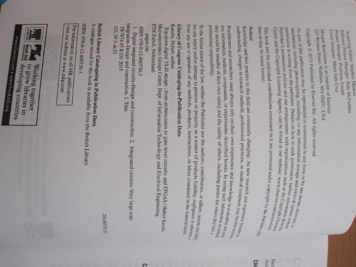 Livro técnico em inglês "Top-Down Digital VLSI Design" by Hubert Kaesl