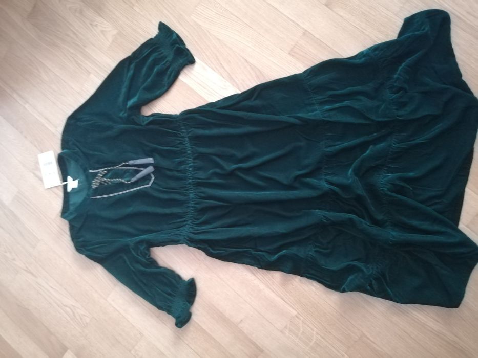 Monsoon, nowa sukienka, butelkowa zieleń