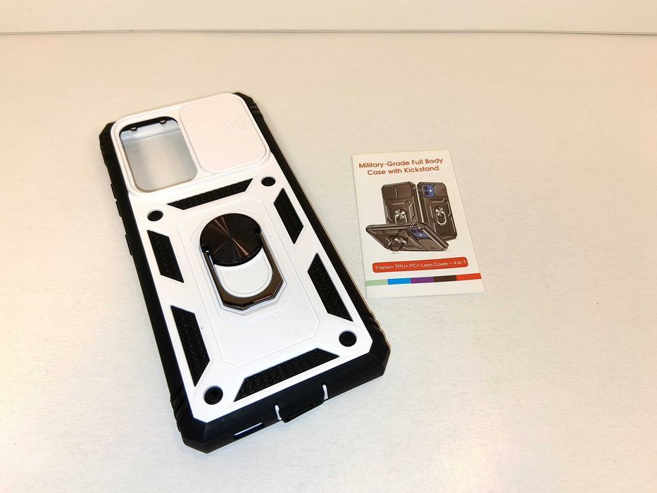 Z101 Etui Pancerne Do Samsung Galaxy S21 Ultra Kickstand Biało Czarne