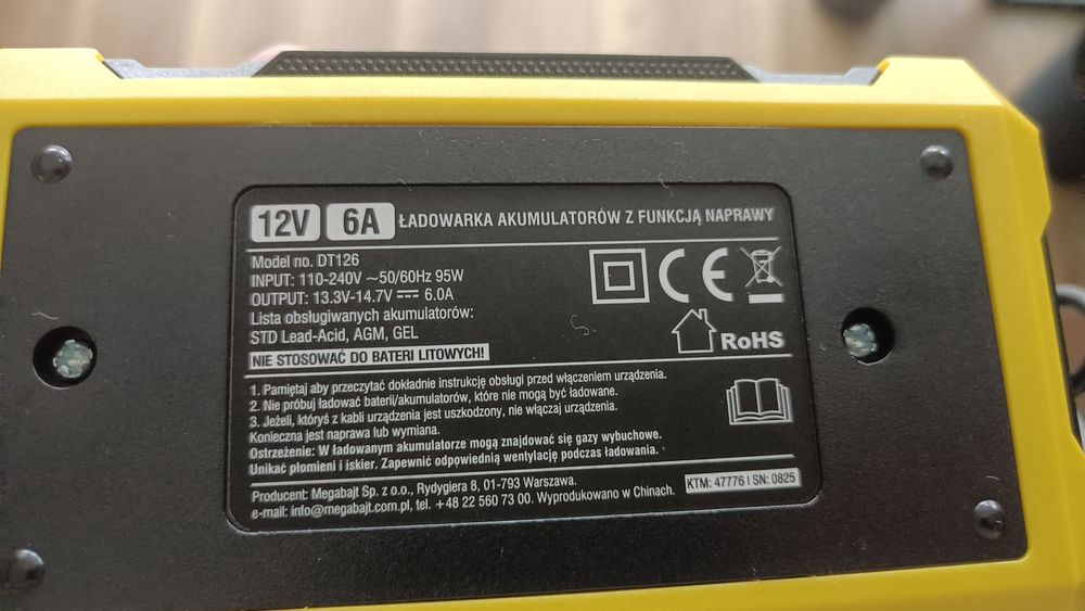 Prostownik 12v 6A ładowarka akumulatora