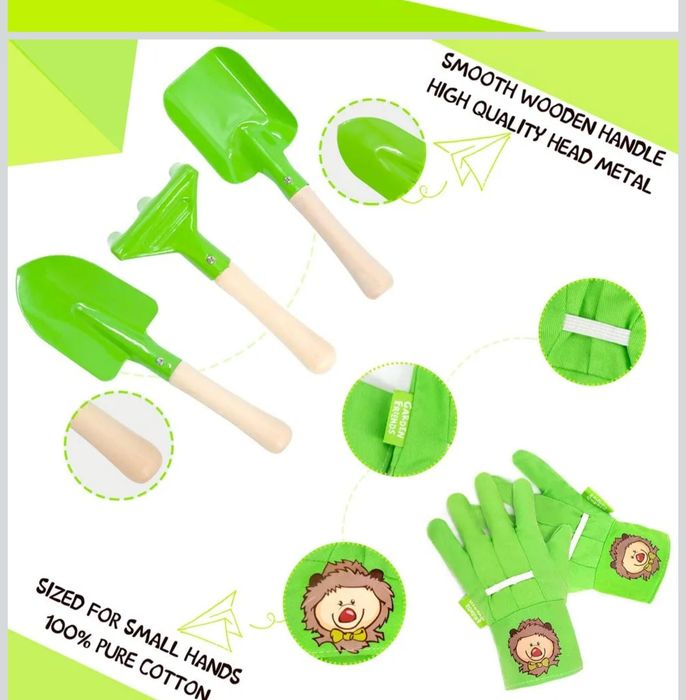 Metalowa taczka dla dzieci+akcesoria