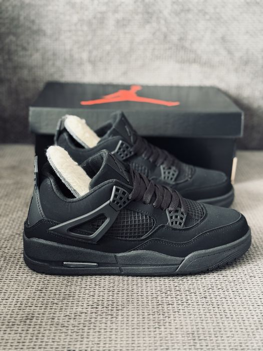 Nike Air Retro Jordan 4 Black Cat winter кросівки зимові Джордан 4