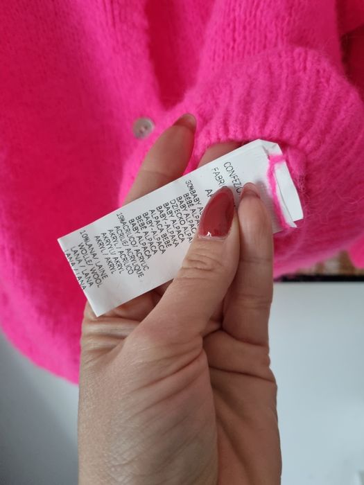 Różowy kardigan baby alpaka Marta Italy