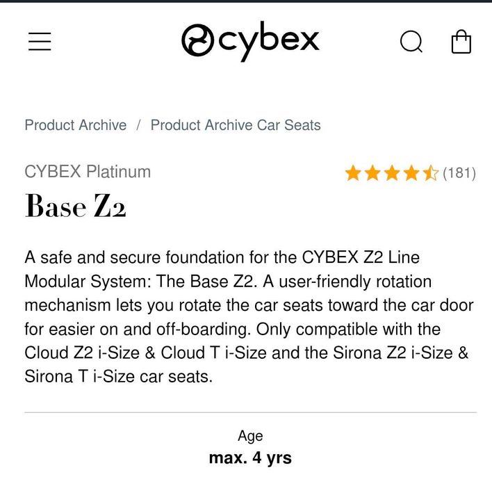 Автолюлька Cibex Cloud Z₂ i‑Size + база + адаптери