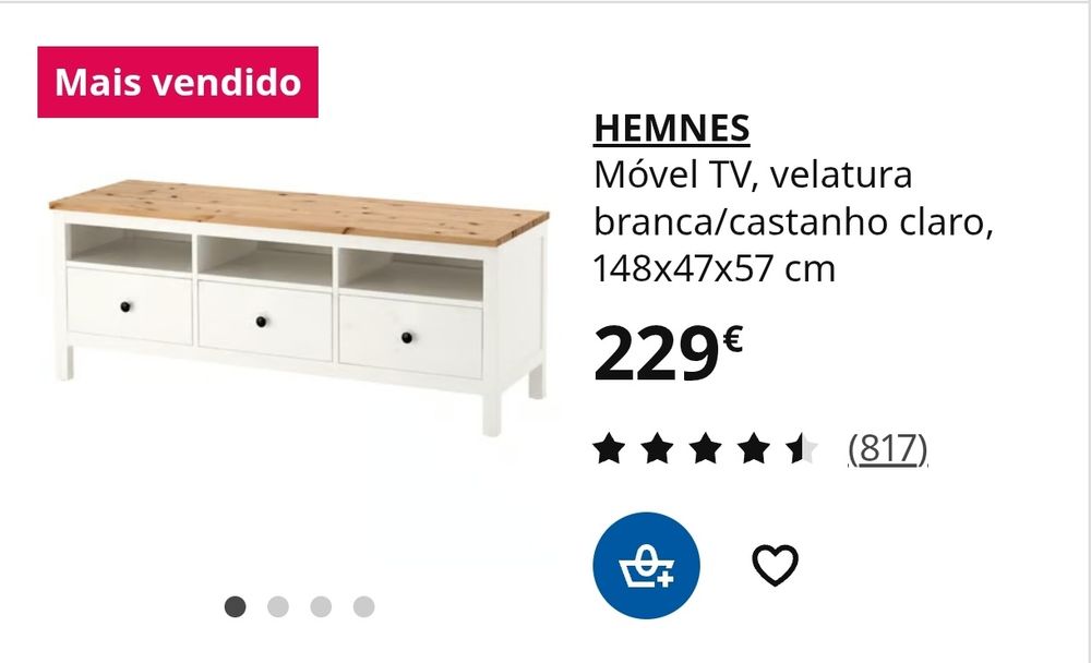 Móvel tv Hemnes Ikea
