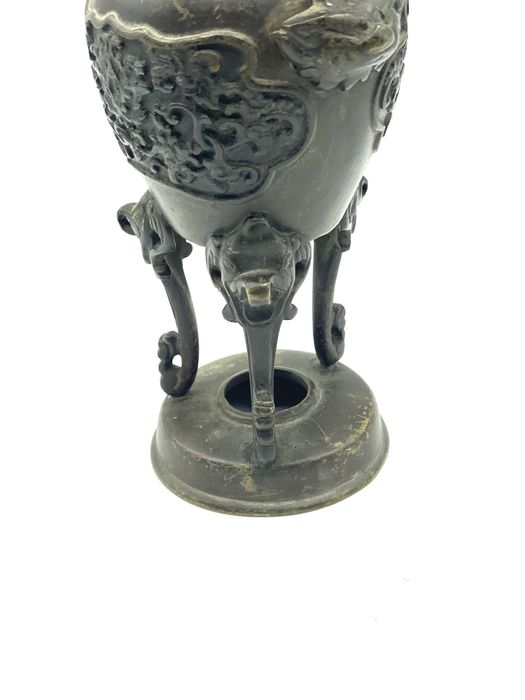 Incensario defumador oriental chines bronze sec 19