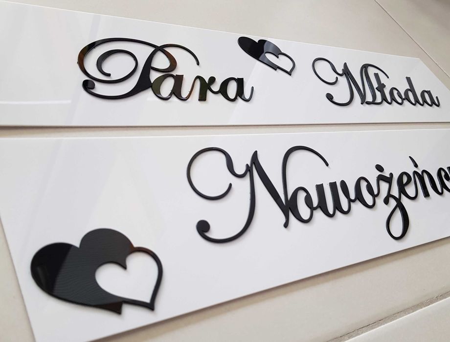 Tablice rejestracyjne ślubne komplet