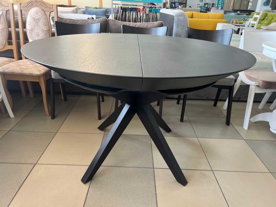 Стіл Нова Д130+50+50 круглий розкладний у вітальню кухонний для кухні