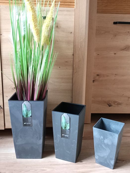 Donice Balkonowe Strukturalne Imitacja Betonu Plastik Loft Minimalizm