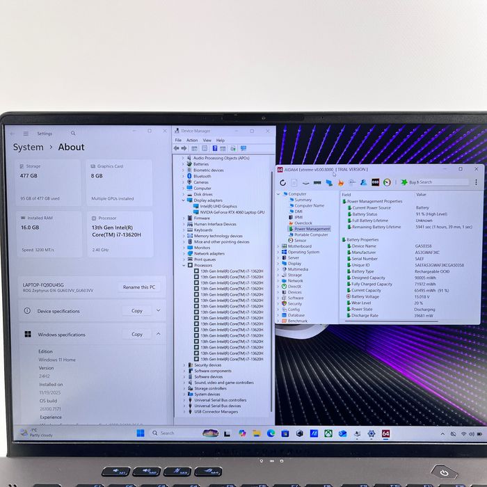ASUS ROG Zephyrus G16 i7-13620H 16GB RAM 512GB SSD RTX4060 Гарантія