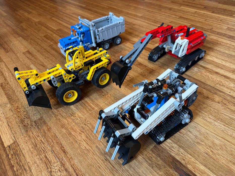 LEGO Technic – zestaw pojazdów (helikopter, auta, budowlane)