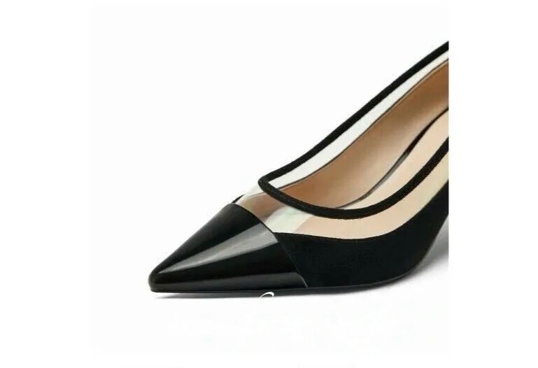 Zara szpilki 38 vinyl zamszowe czólenka święta sylwester przezroczyste