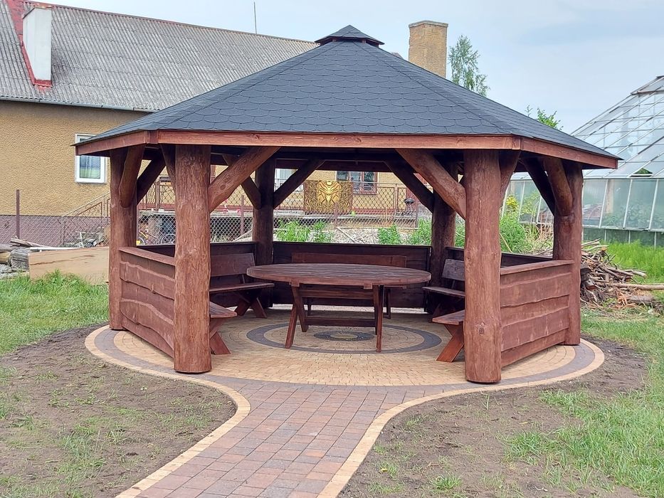 Altana z bali.Altany  ogrodowe  z bala.