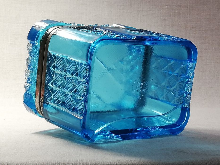 Антикварная шкатулка 19 век Царизм купоросное урановое стекло Оригинал