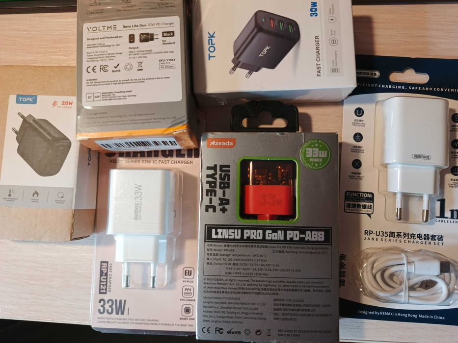 Быстрая зарядка iPhone, Samsung 20-65W турбо, кабель 60-240W