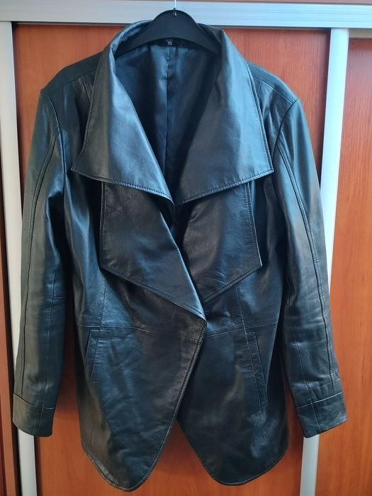 Super Marynarka oversize skórzana 38