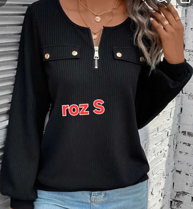 Czarna bluzka z kieszeniami S