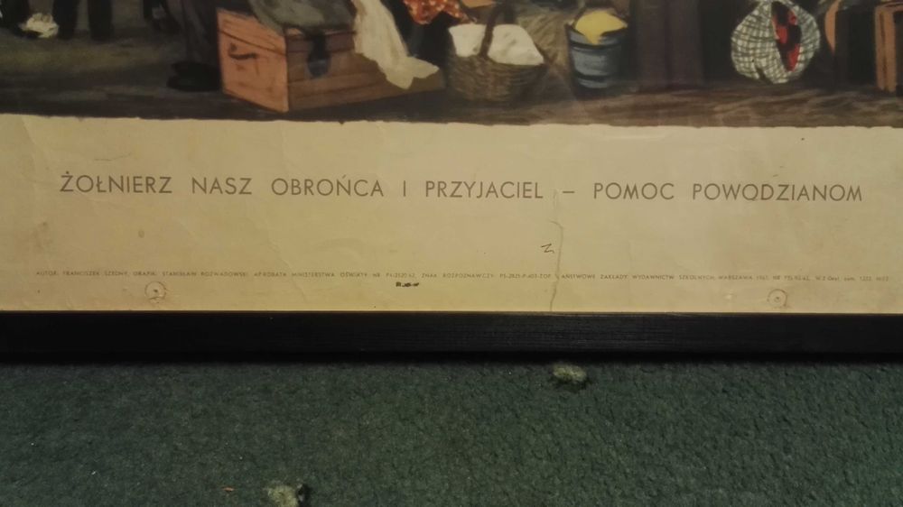 Stary wojskowy plakat propagandowy PRL 1963 r. proj. Franciszek Szedny