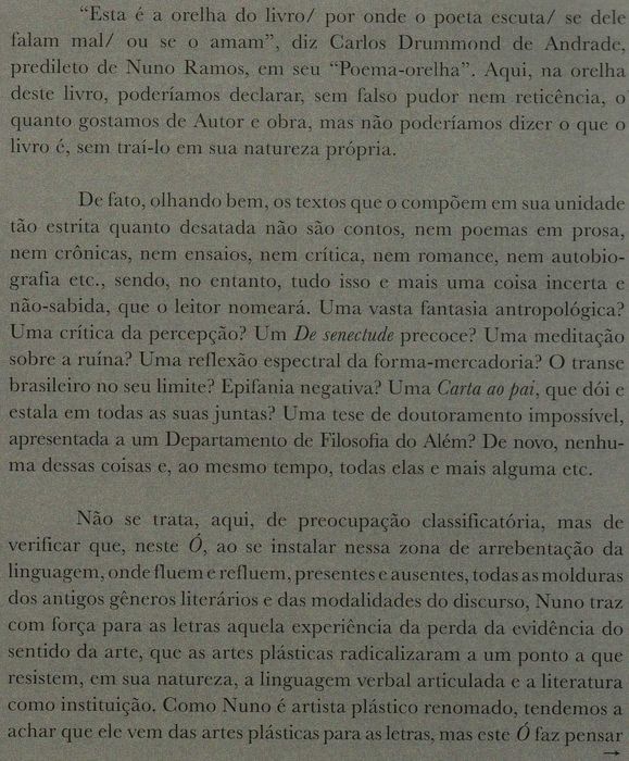 Livro Ó de Nuno Ramos ed. brasileira [Portes Grátis]