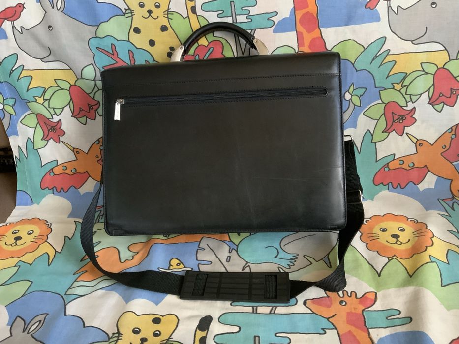 Большая мужская кожаная сумка портфель Eminsa. Размер 36/27/15 см