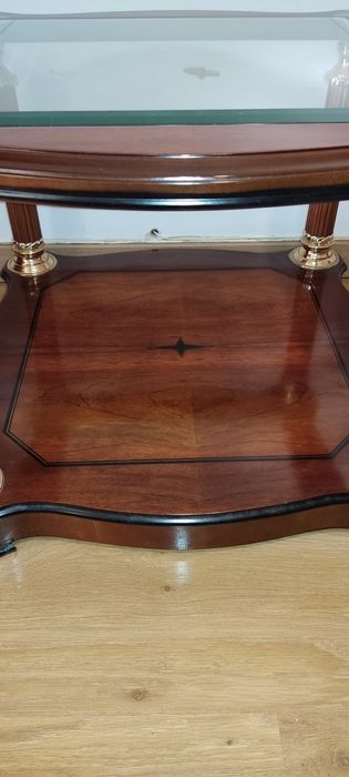 Mesa de centro madeira e vidro