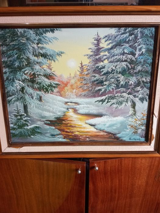 Картина:"Карпаты"  Природа, Зимний лес., написана маслом на холсте.