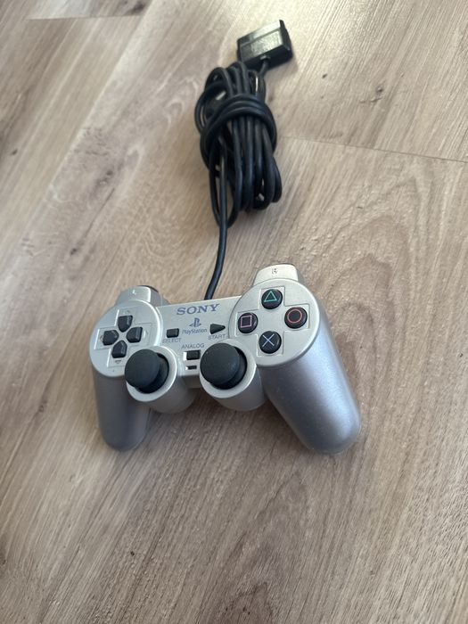 Srebrny pad kontroler do konsoli PlayStation 2 Ps 2