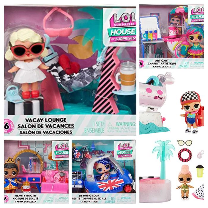LOL Surprise OMG House Art Cart Playset и кукла Splatters, с джакузи ...
