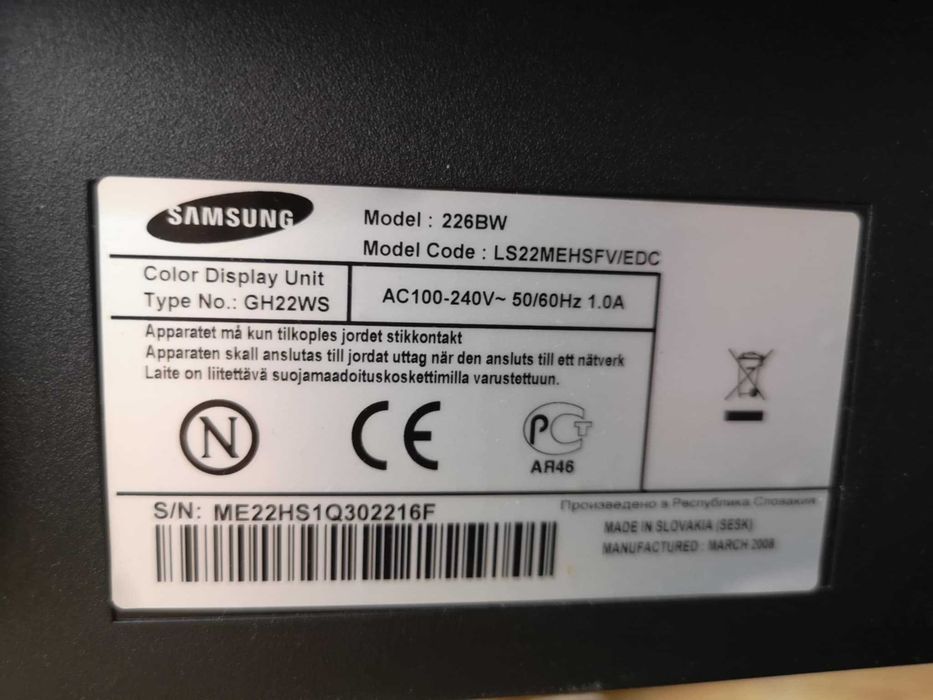 Monitor Samsung 226BW - używany 100% sprawny