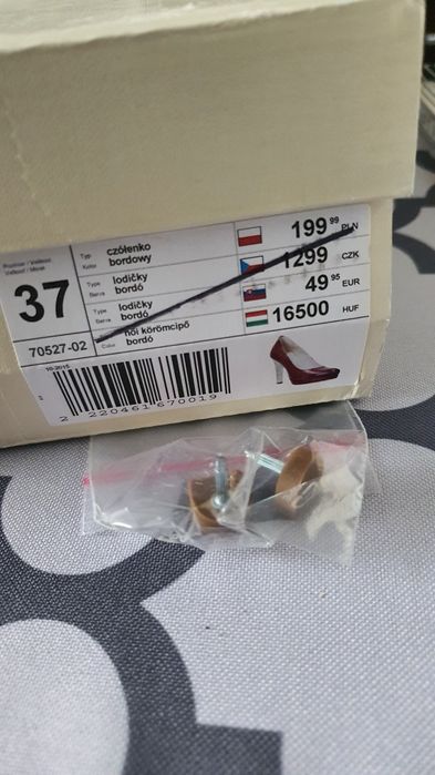 Czółenka Lasocki bordowe r.37