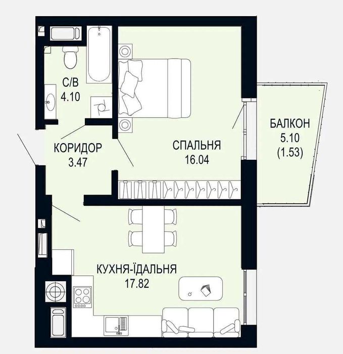 Продаж 1 кімнатної квартири ЖК Viking Hills вул. Щурата