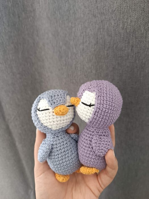 Conjunto pinguins em croche