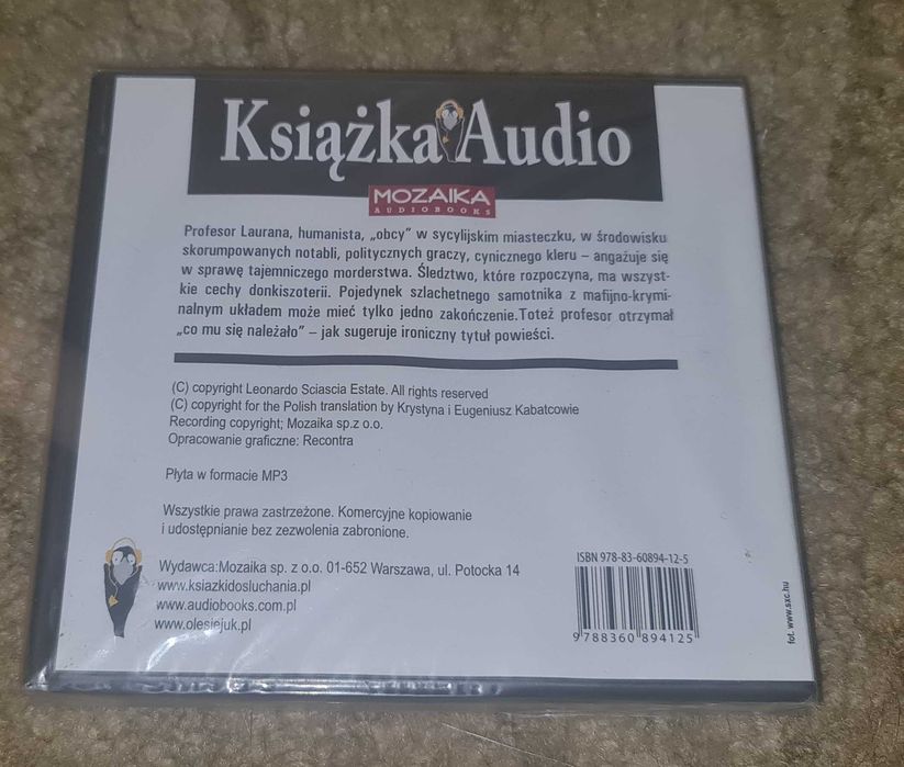 KAŻDEMU Co Mu SIĘ Należy Od Mafii / Folia / AUDIOBOOK /