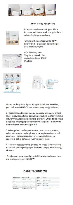 Organizer przewodów BEVA Wireless