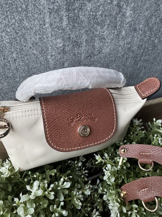 Longchamp mini XS torebka kremowa paper